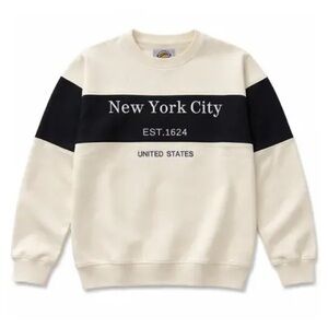 NEW New York Popular Unisex Rugby Striped Crewneck Sweatshirt